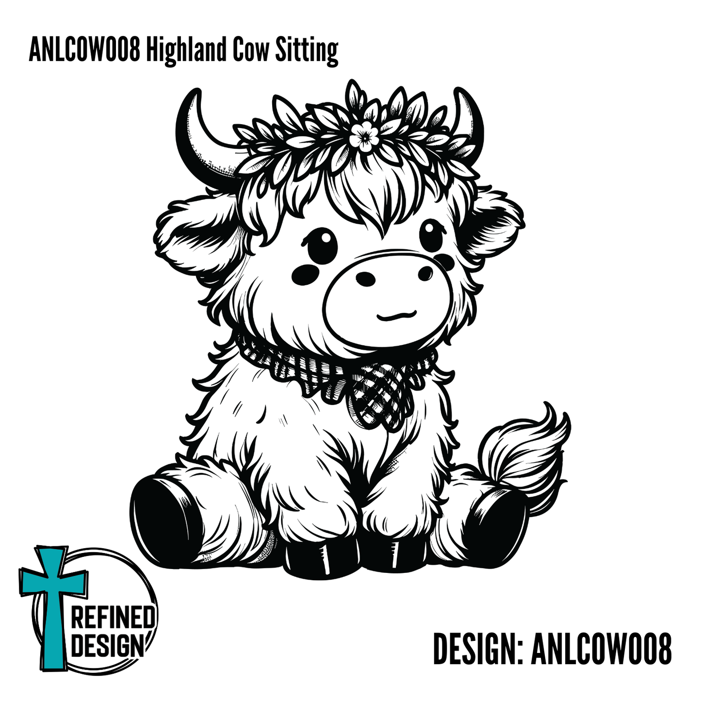 ANLCOW008 Highland Cow Sitting