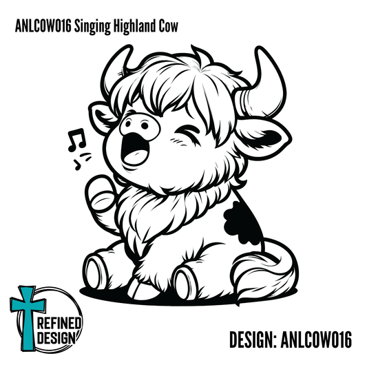 ANLCOW016 Singing Highland Cow