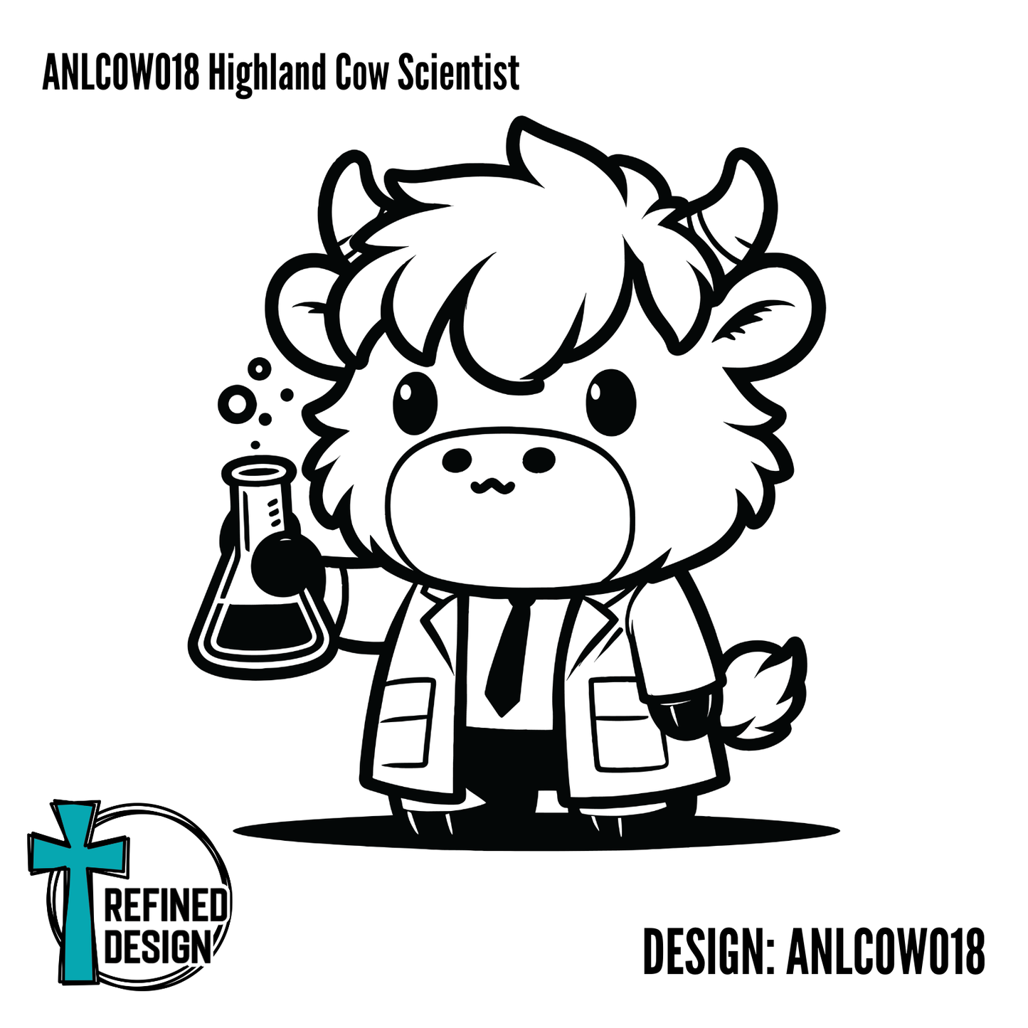 ANLCOW018 Highland Cow Scientist
