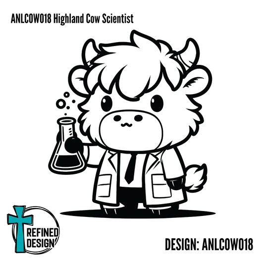 ANLCOW018 Highland Cow Scientist