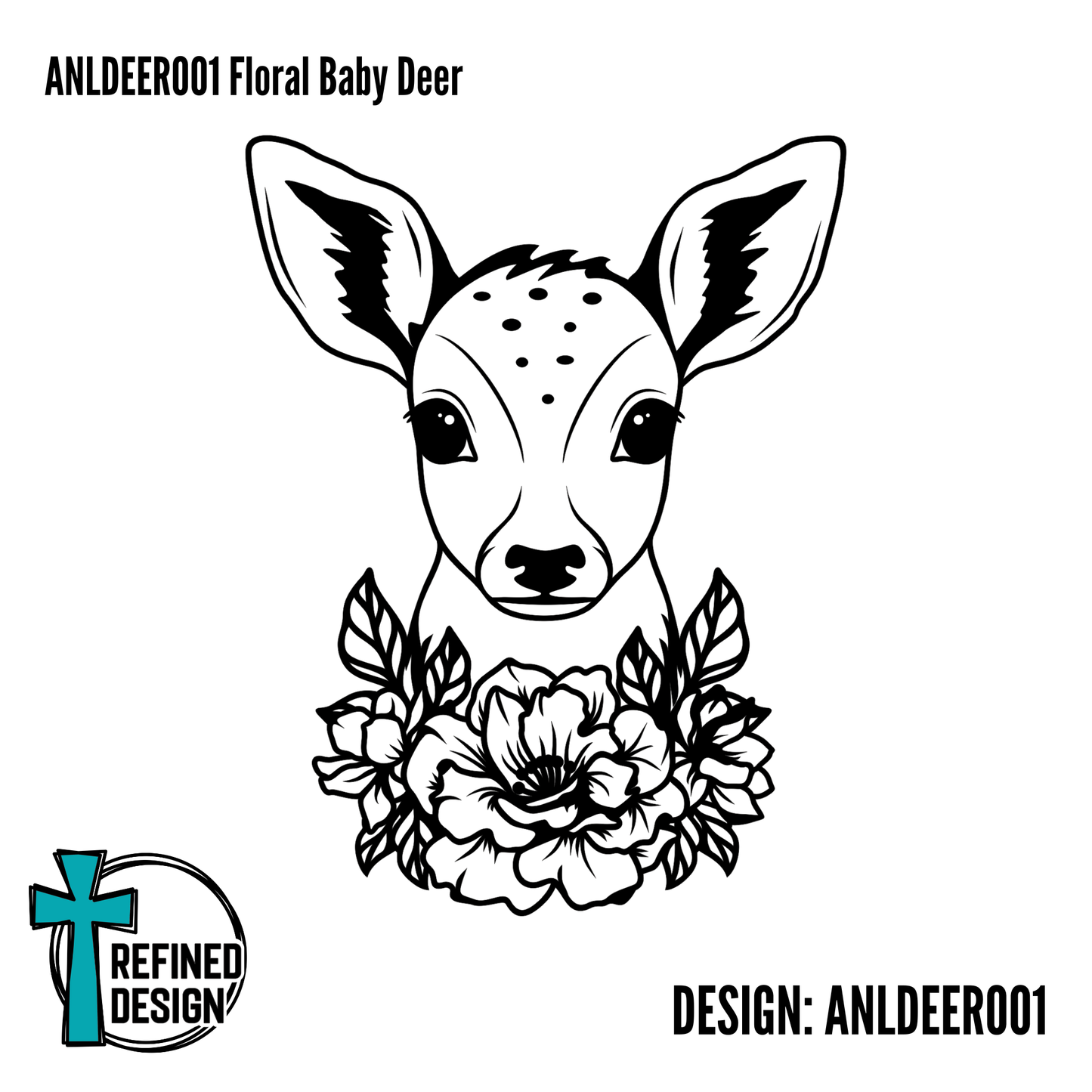 ANLDEER001 Floral Baby Deer
