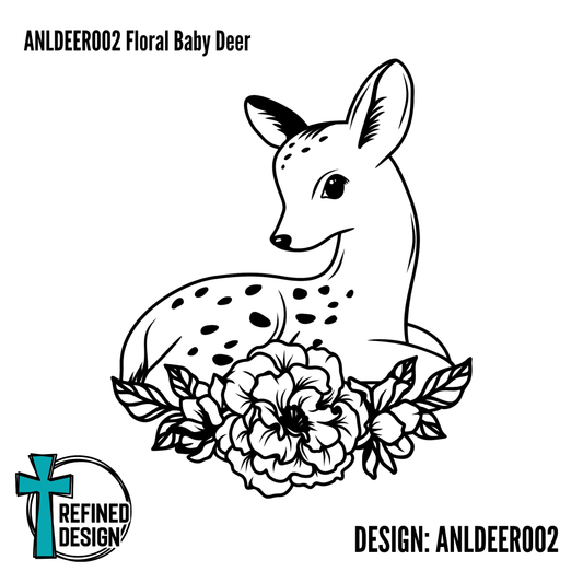 ANLDEER002 Floral Baby Deer