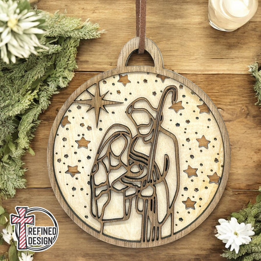 Holy Family Layered Ornament