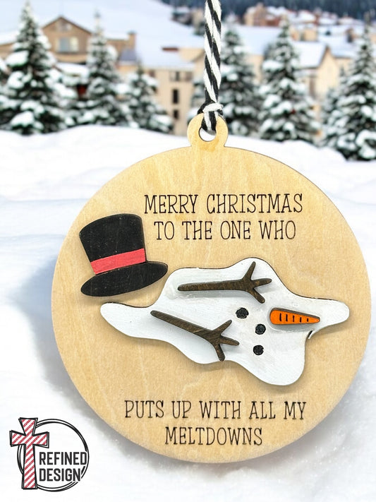 Meltdown Snowman Ornament
