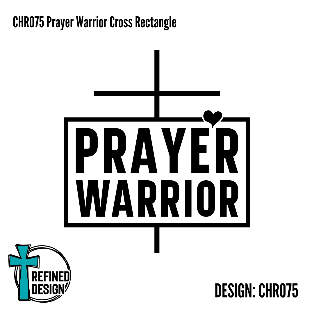 CHR075 Prayer Warrior Cross Rectangle