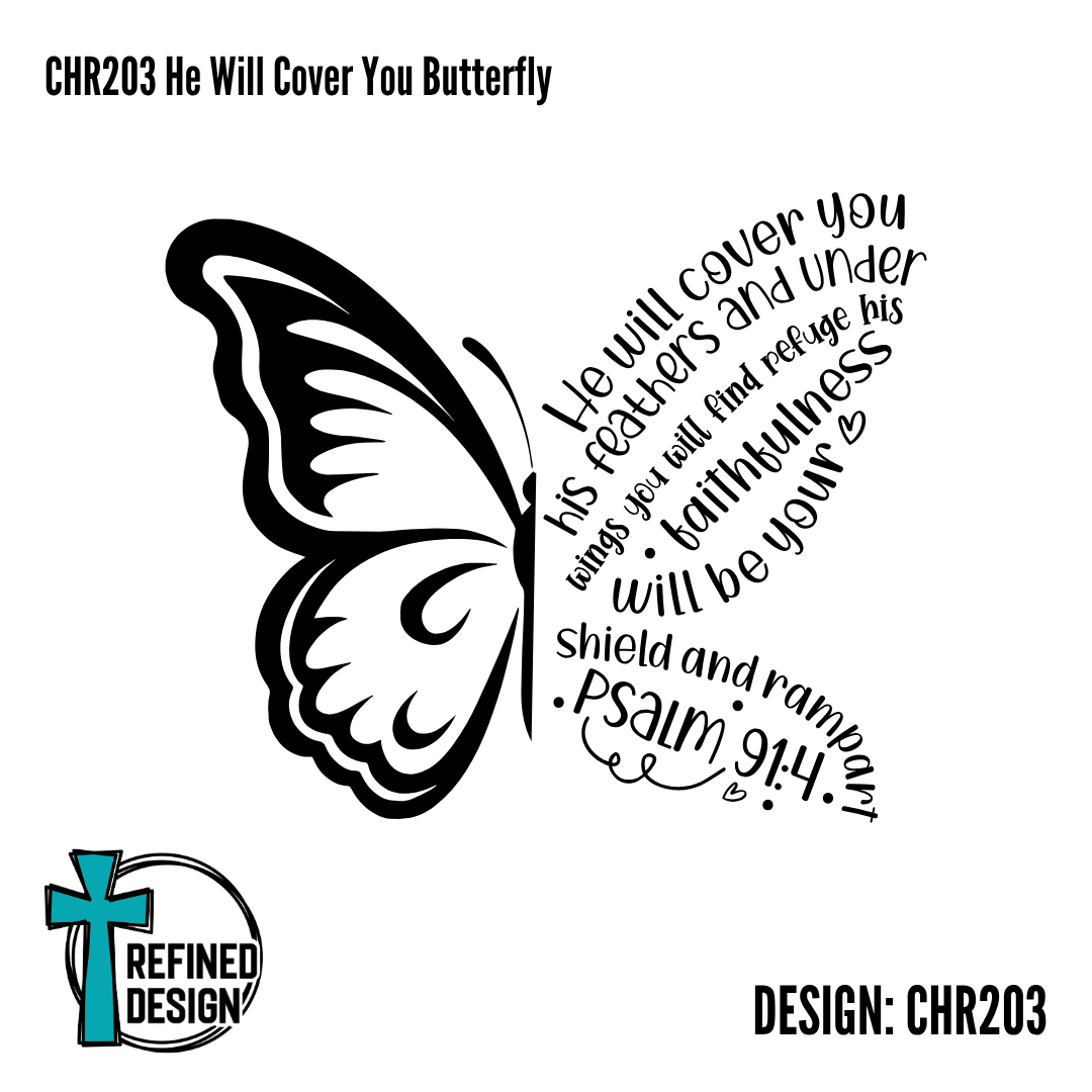 CHR203 He Will Cover You Butterfly