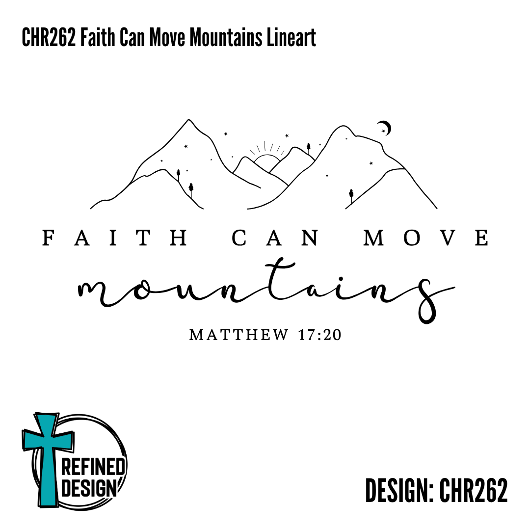 CHR262 Faith Can Move Mountains Lineart