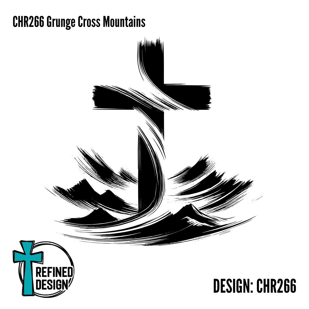 CHR266 Grunge Cross Mountains