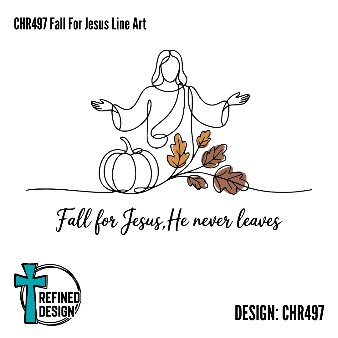 CHR497 Fall For Jesus Line Art