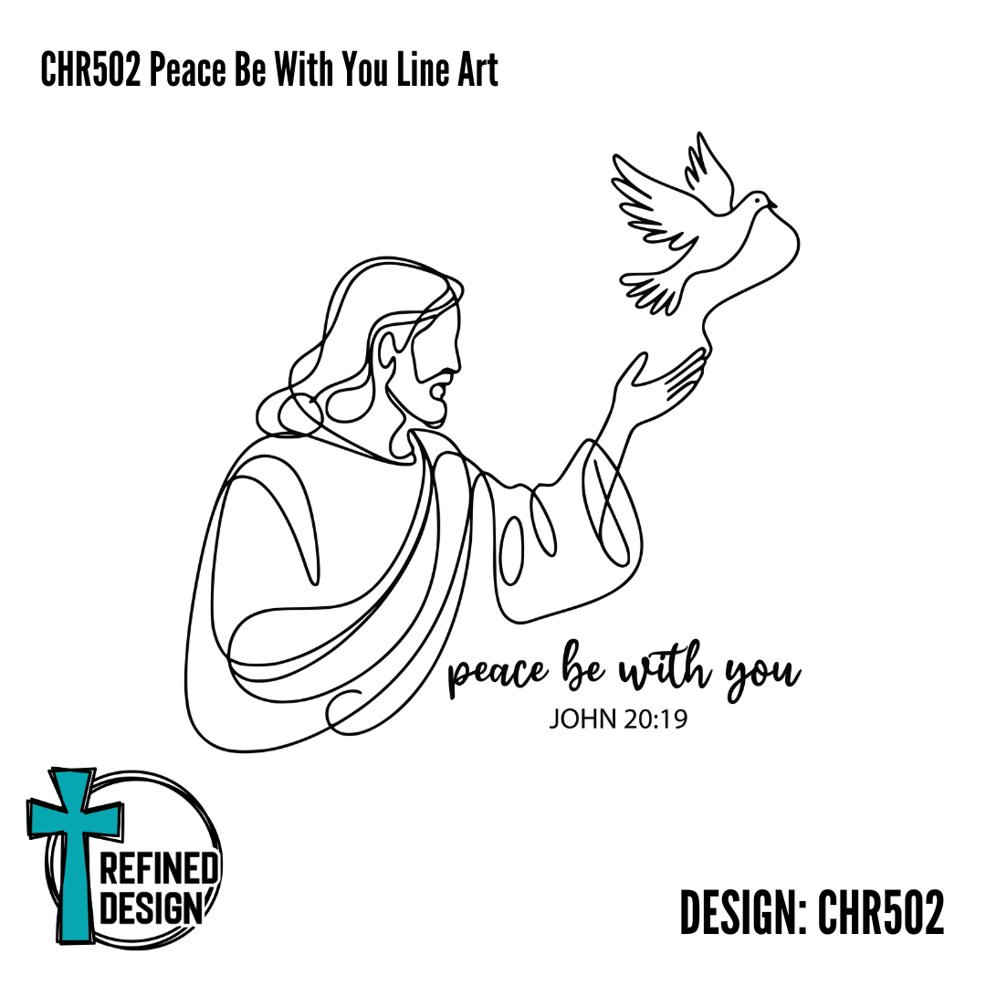 CHR502 Peace Be With You Line Art