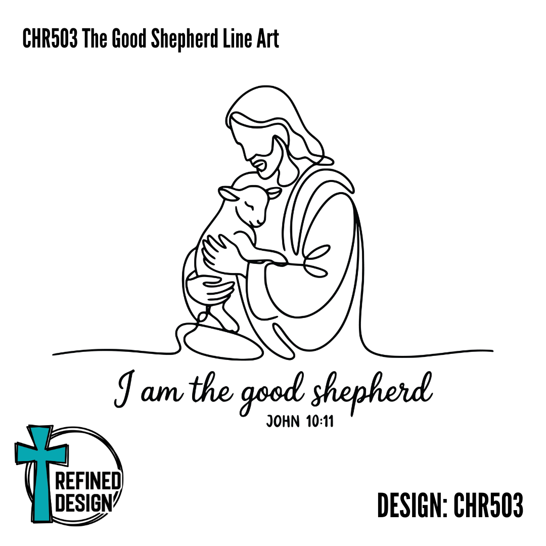 CHR503 The Good Shepherd Line Art