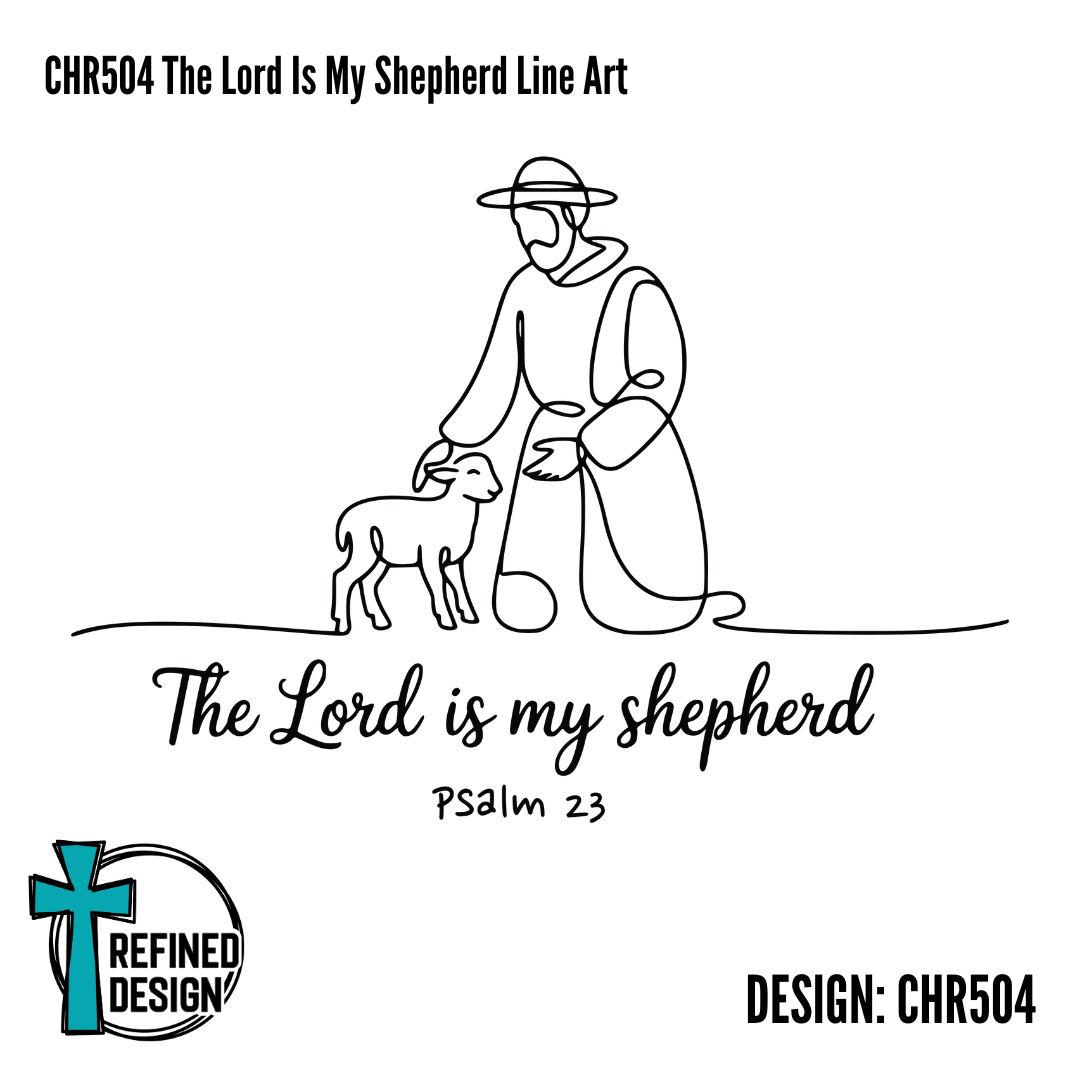 CHR504 The Lord Is My Shepherd Line Art