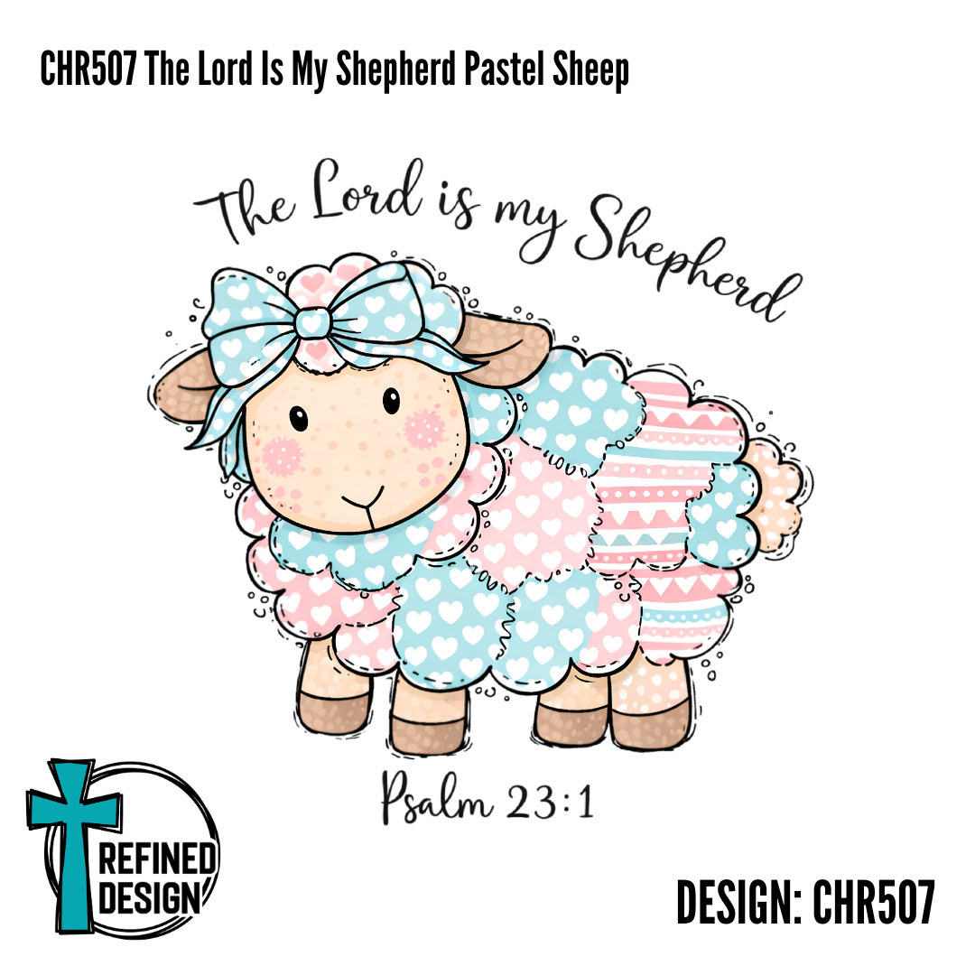 CHR507 The Lord Is My Shepherd Pastel Sheep
