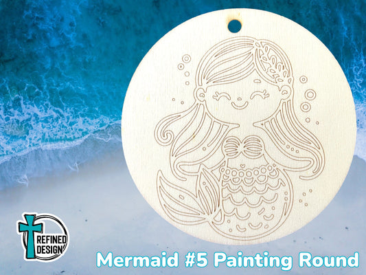 Mermaid #5 Painting Round