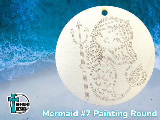 Mermaid #7 Painting Round