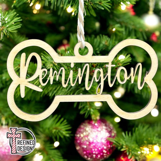 Personalized Name Bone Ornament