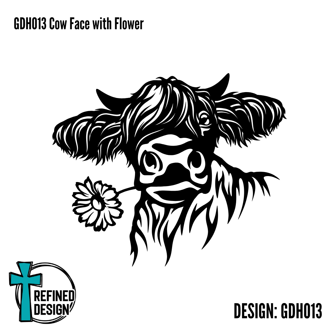 GDH013 Cow Face with Flower