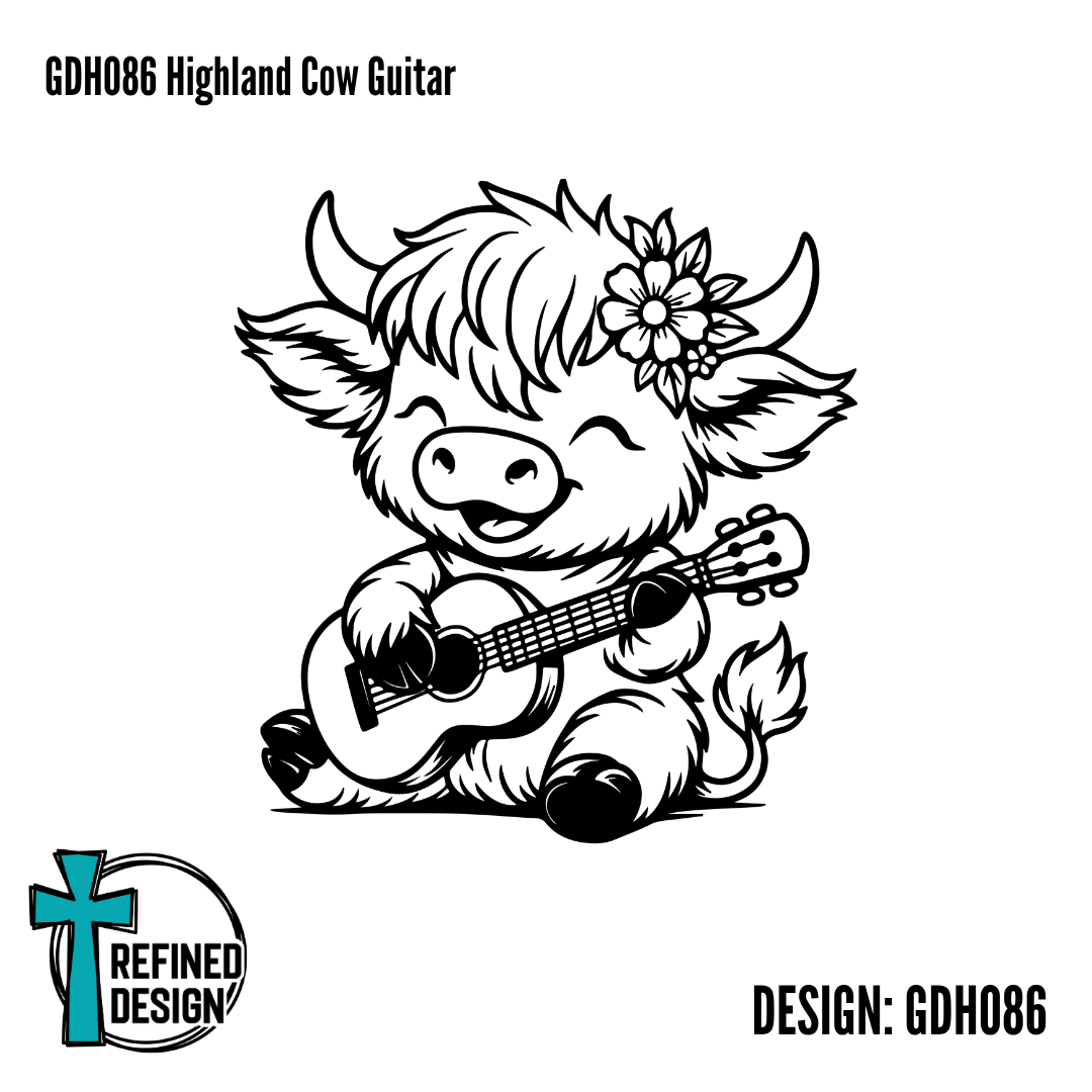 GDH086 Highland Cow Guitar