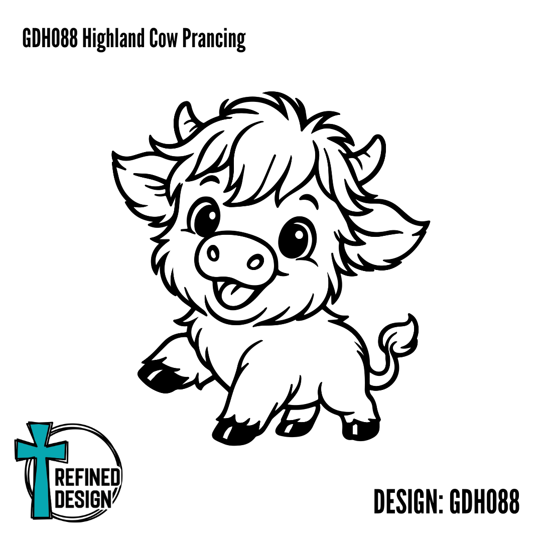 GDH088 Highland Cow Prancing
