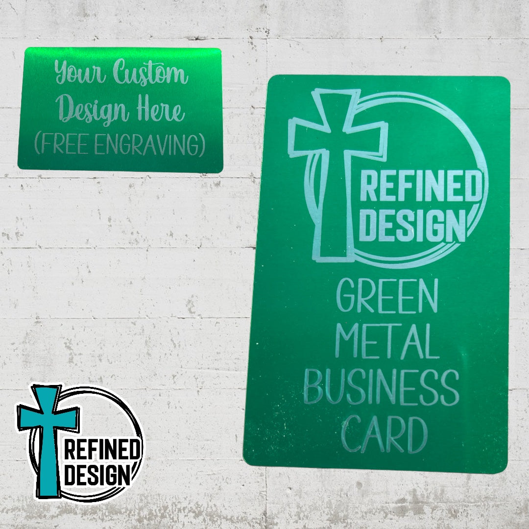 Personalized Green Metal Business Card