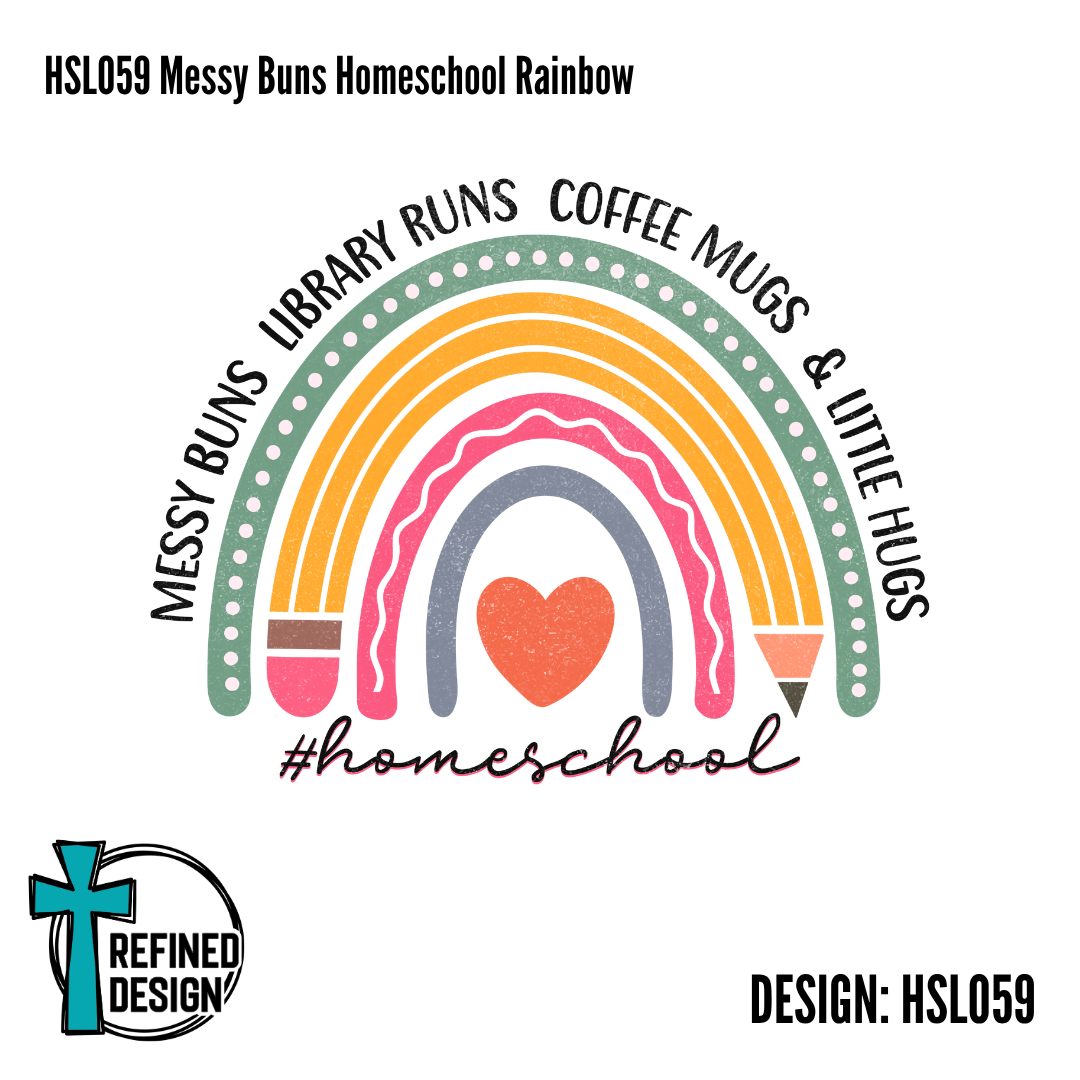 HSL059 Messy Buns Homeschool Rainbow