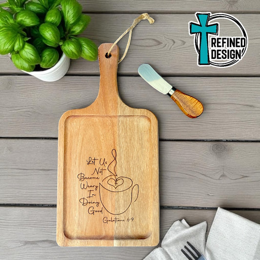 RAHM 2025 Retreat Acacia Charcuterie Board and Serving Knife