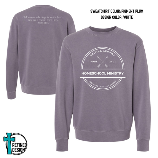 Raising Arrows Homeschool Ministry Unisex Midweight Pigment-Dyed Crewneck Sweatshirt