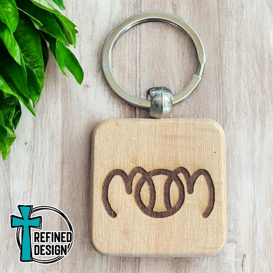 Laser Engraved Baseball MOM Keychain | Personalized Gift for Sports Moms