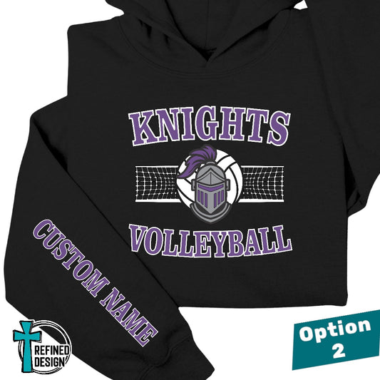 Knights Volleyball Black Hooded Sweatshirt