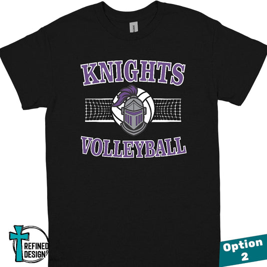 Knights Volleyball Black Soft Style Short Sleeve T-Shirt