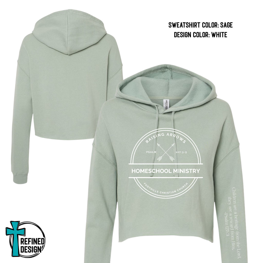 Raising Arrows Homeschool Ministry Sage Lightweight Crop Hoodie