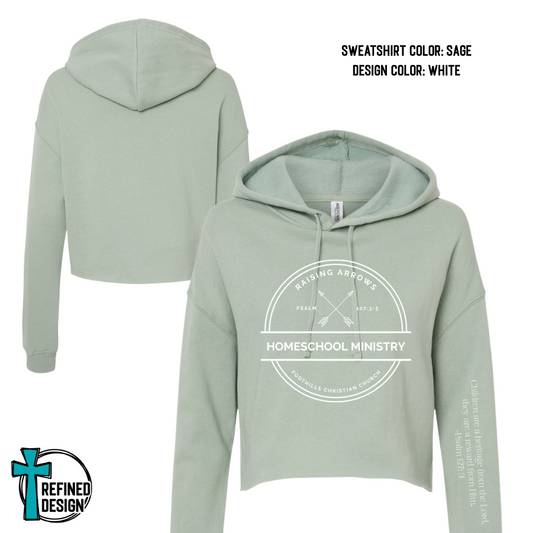 Raising Arrows Homeschool Ministry Sage Lightweight Crop Hoodie