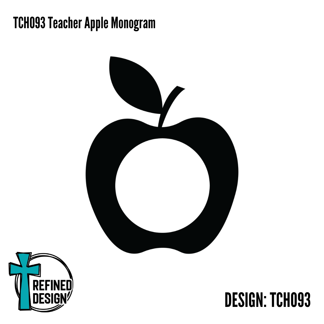 TCH093 Teacher Apple Monogram