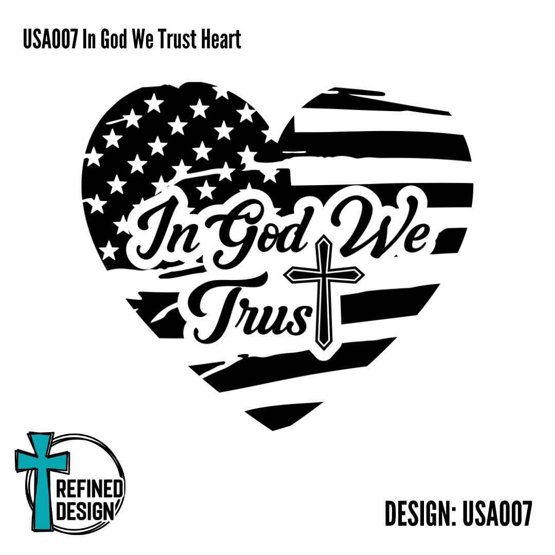 USA007 In God We Trust Heart