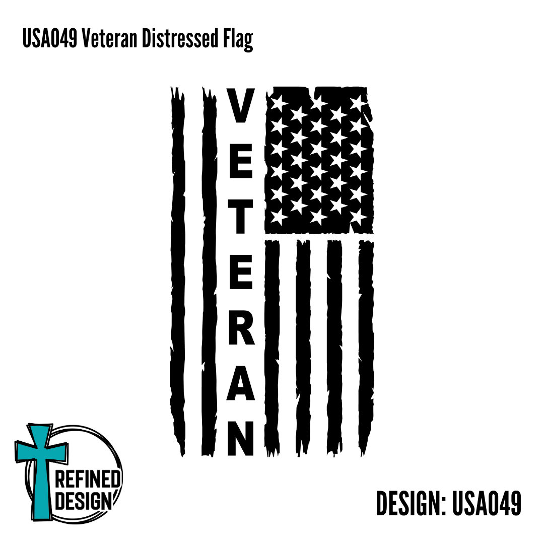 USA049 Veteran Distressed Flag