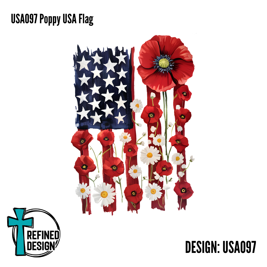 USA097 Poppy USA Flag