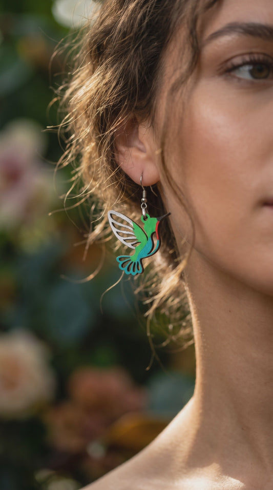 Jewelwing Hummingbird Earrings