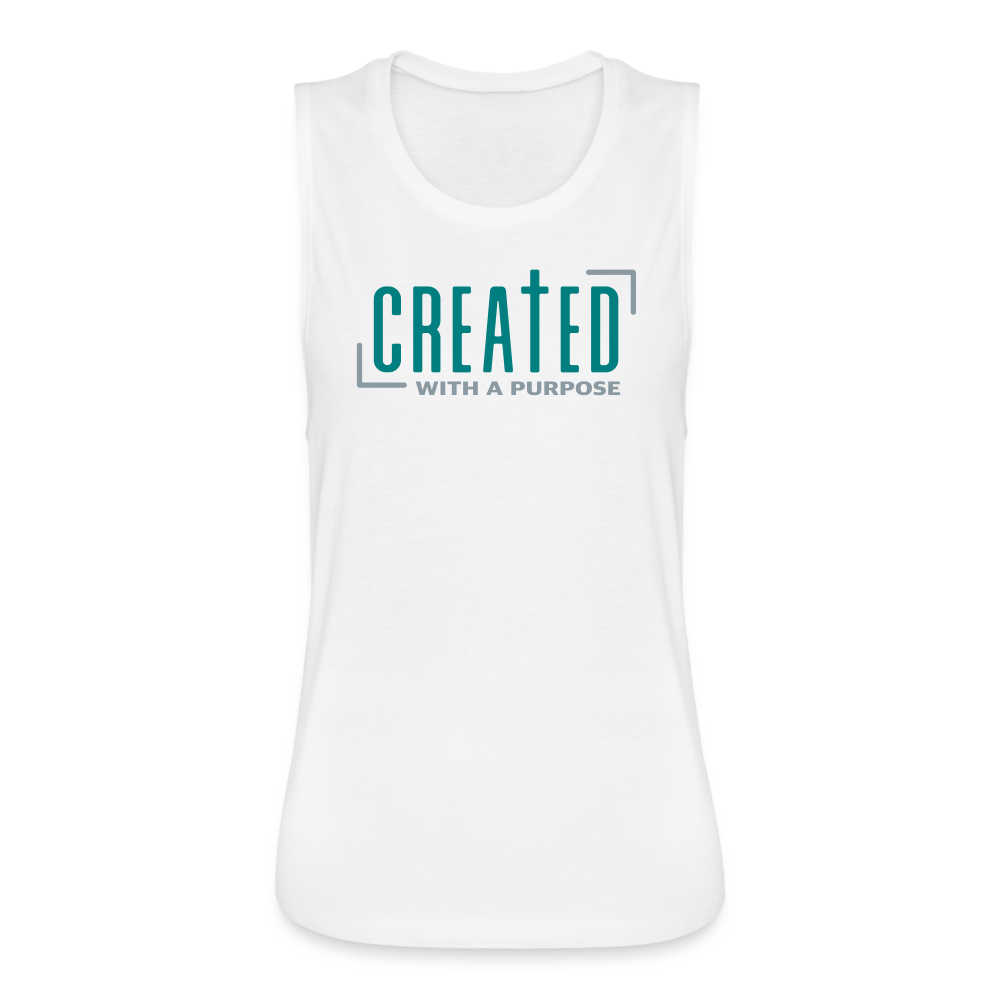 "Created with a Purpose" Women's Flowy Muscle Tank by Bella - white