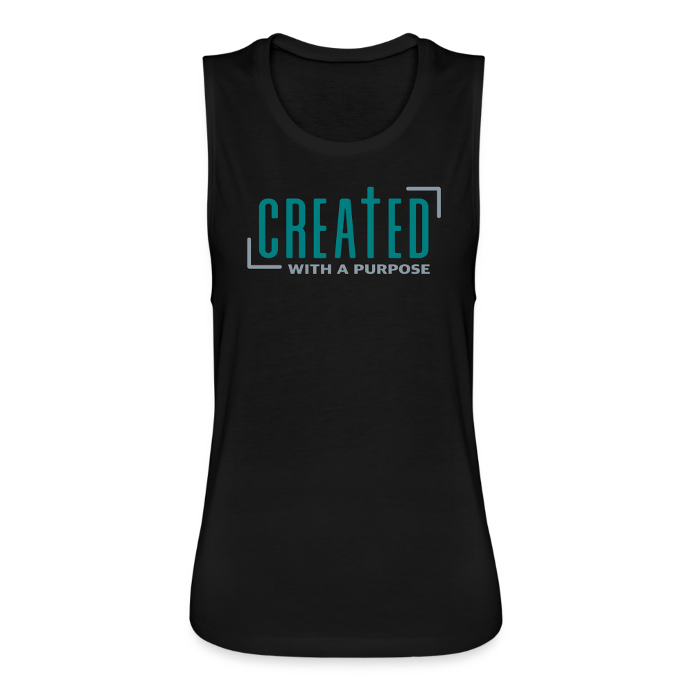 "Created with a Purpose" Women's Flowy Muscle Tank by Bella - black