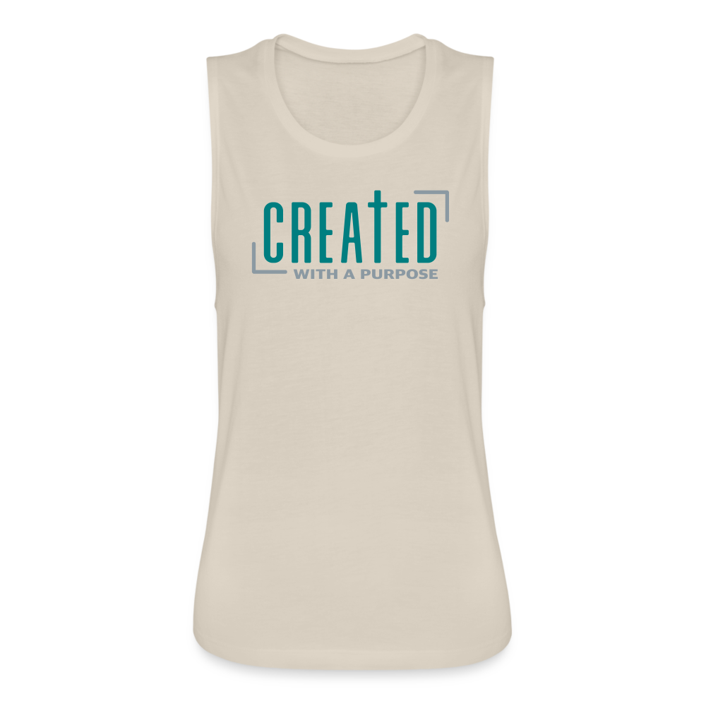 "Created with a Purpose" Women's Flowy Muscle Tank by Bella - dust
